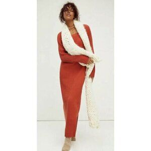 Free people Beach Walk About Orange Ribbed Bodycon Maxi Dress